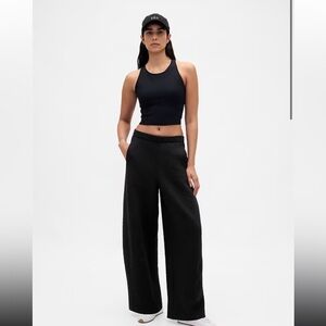 NWT GapFit Quilted Jacquard Barrel Pants Black Cotton blend Large Tall/Long